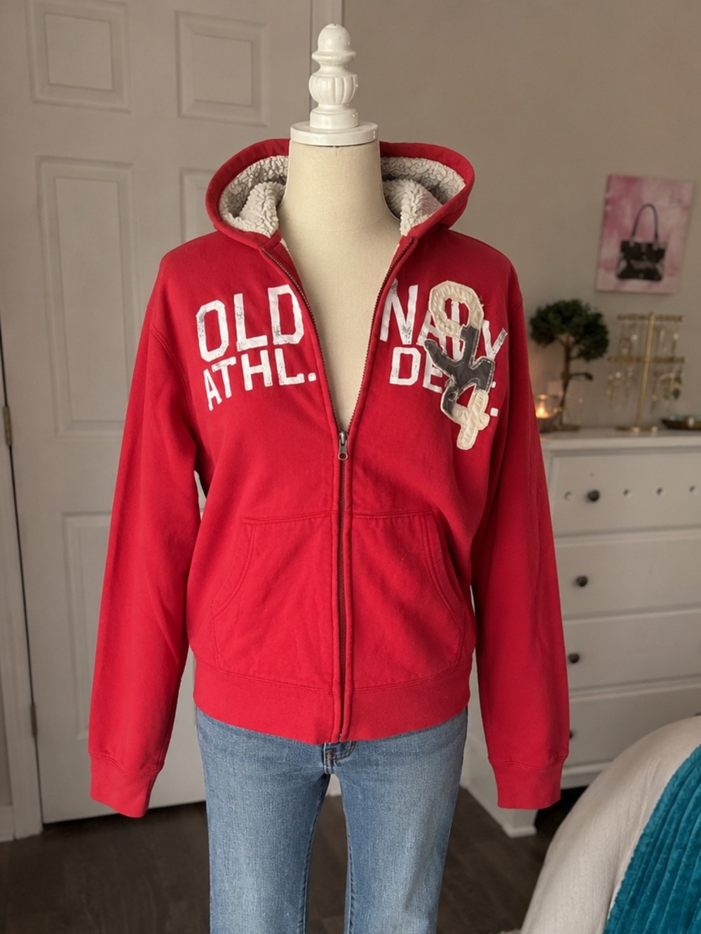 Old Navy Red Sherpa-Lined Zip Hoodie for Kids